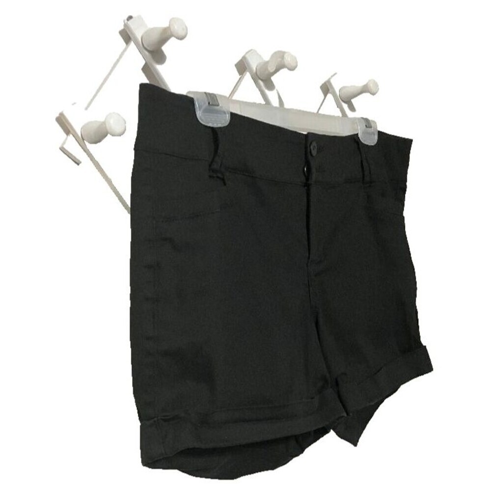 Women’s Black Cuffed Dress‎ Shorts Size 16 – Classic Fit Flat Front